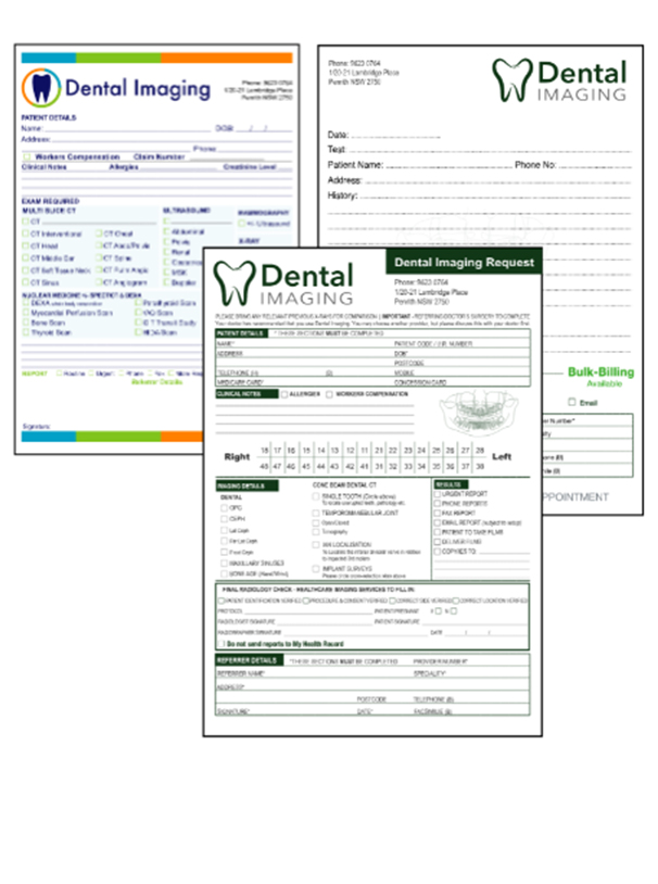 dental referral pads printing