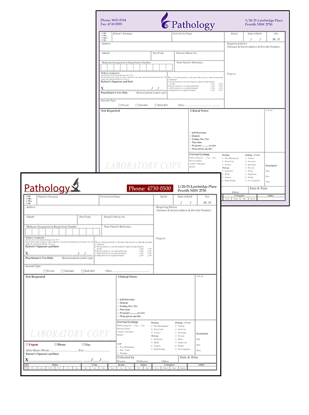 Pathalogy Referral Pads & Sheets